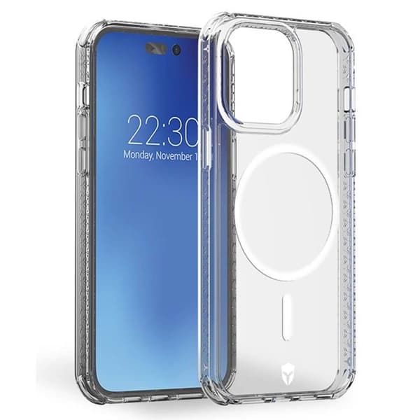 Skyddsskal - FORCE CASE - iPhone 14 Pro Max - Förstärkt AIR - Kompatibel med MagSafe - Transparent