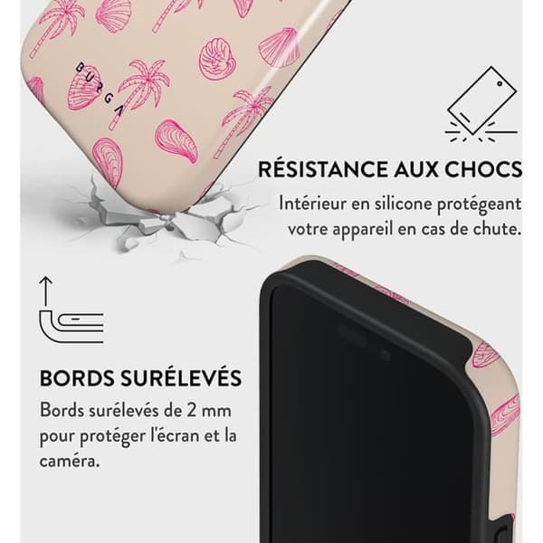 Coque - BURGA - Beach Please - iPhone 16 Pro Max - Antichocks - MagSafe - Rosa