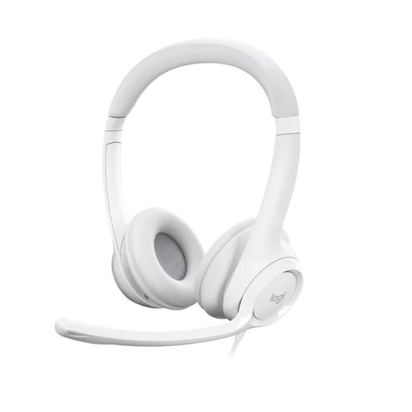 Hörlurar - Trådad - Logitech - H390 - USB - Störningsskydd - Vit