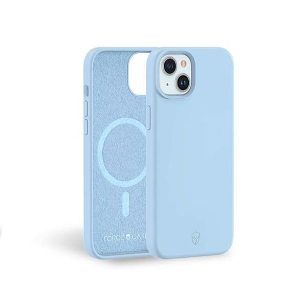 Coque Förstärkt Silicone - Force Case - iPhone 15 - Kompatibel med MagSafe - Stötsäker - Himmelblå