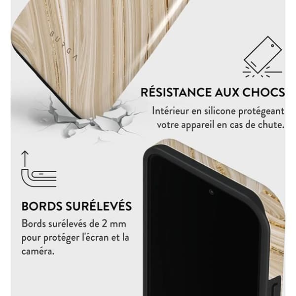 Coque - BURGA - iPhone 13 Pro - Stötresistent - Mönstrad - Beige