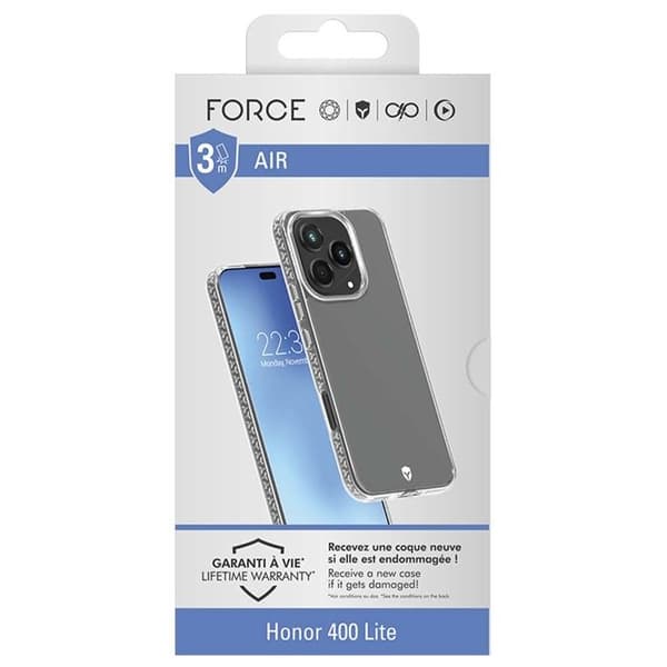 Coque - FORCE CASE - Honor 400 Lite - Skydd 3m - Luftkudde - Transparent återvunnen