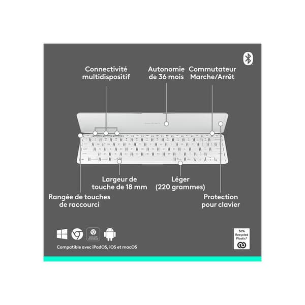 Logitech Keys-To-Go 2 AZERTY bärbart tangentbord