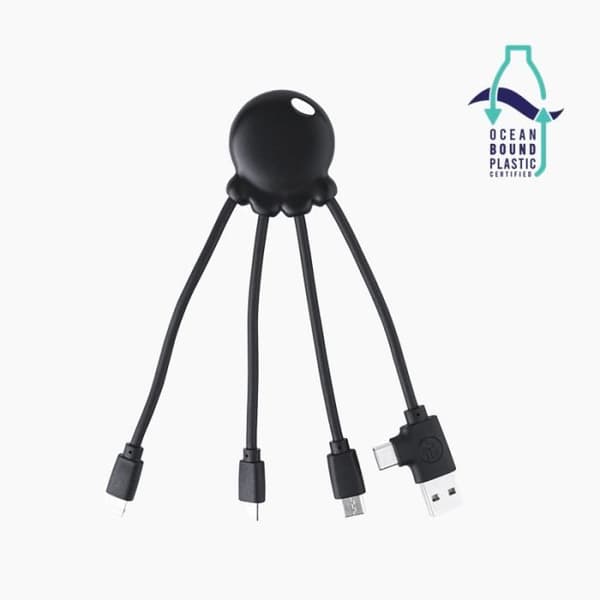 Laddkabel - XOOPAR - Octopus OBP - Multi-anslutningar USB/USB-C/Lightning - Fickformat - 2 års garanti