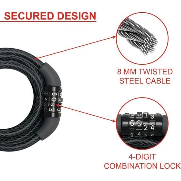 MASTER LOCK Kabel Cykellås - 1,2 m kabel
