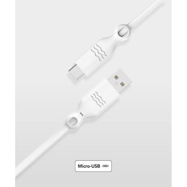 USB-kabel - JUST GREEN - 2 m - 100 % återvinningsbar - 2.1A - Vit