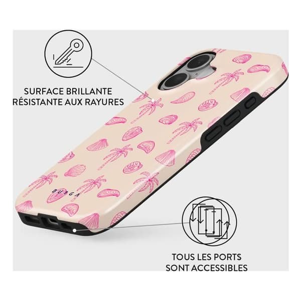 Coque - BURGA - Beach Please - iPhone 16 Plus - Antichocks - TPU och silikon - MagSafe