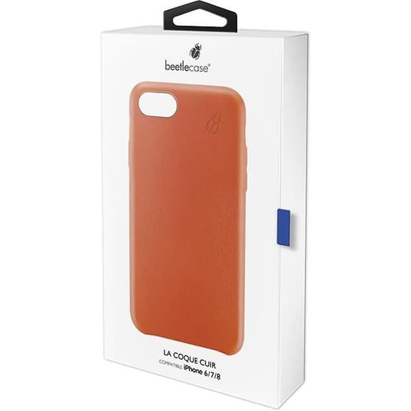 Coque - Skal - iPhone 6/6S/7/8 - Orange läder - Hård - Elegant