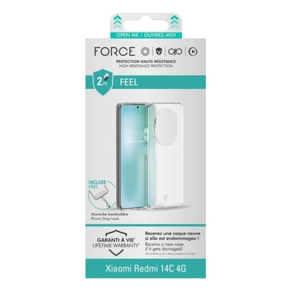 Skyddsfodral - Xiaomi - Redmi 14C - Förstärkt - Transparent - Motstånd 2m