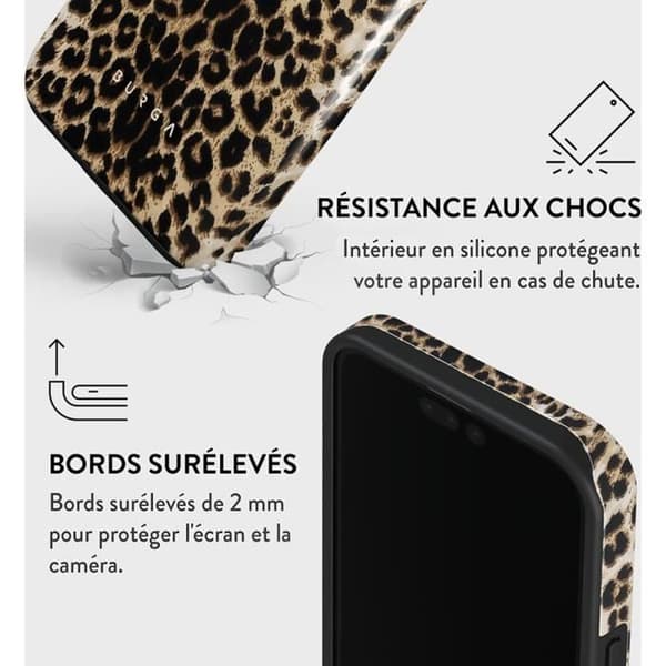 Coque - BURGA - Spelare - iPhone 15 Pro - Leopard - Stötsäker - MagSafe