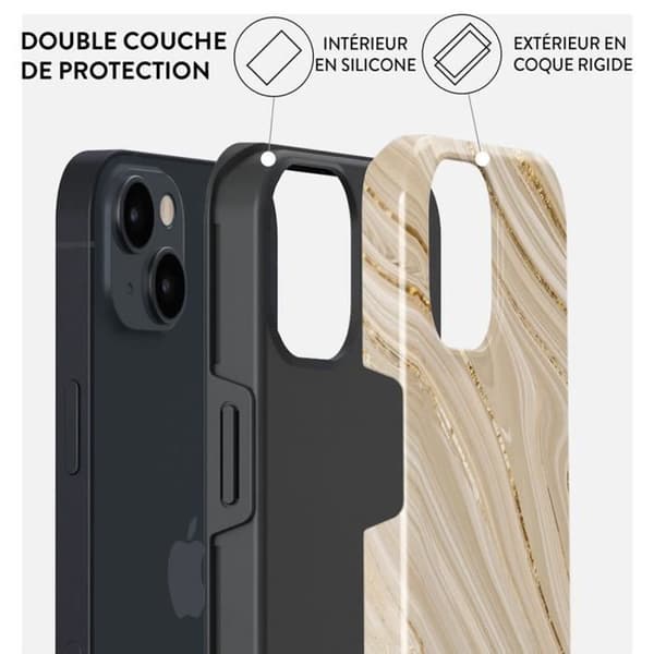 Coque - BURGA - Full Glam - iPhone 13 - Stötsäker skydd - Beige tryck