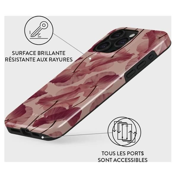 Coque - BURGA - Öm kyss - iPhone 15 Pro Max - Röd - Stötresistent - Mjuk