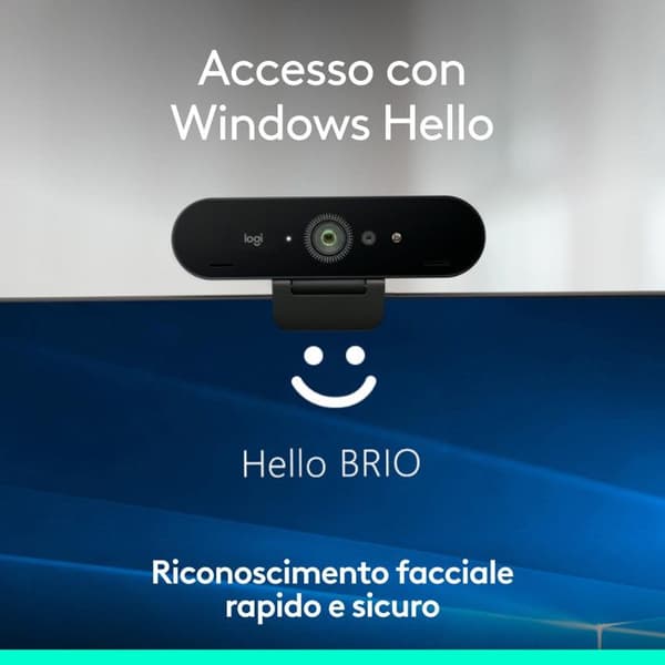 Webbkamera 4K - LOGITECH - BRIO 4K - 13 MP - USB-C - Autofokus