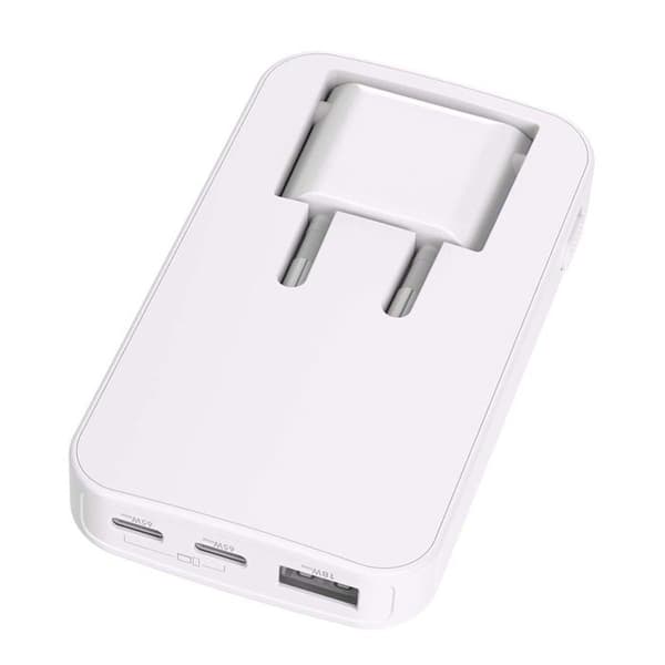 Nätadapter - FORCE POWER - Force Power Lite - 65W - USB-A + 2 USB-C - Fällbar GaN Vit