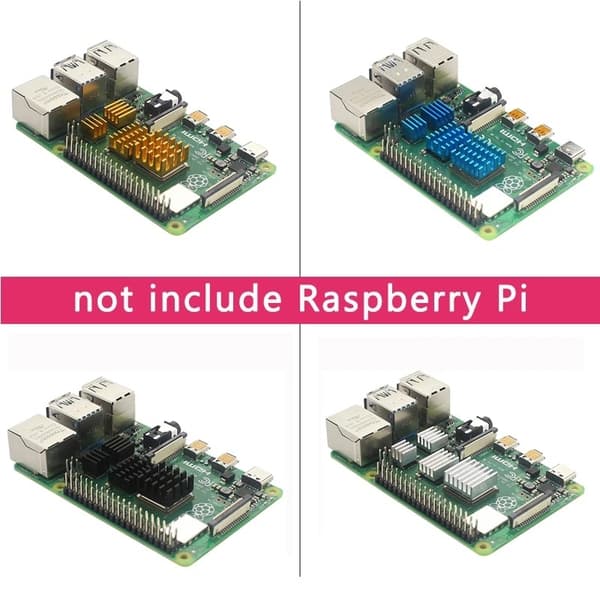 4 kpl Jäähdytyslevyjä Alumiini Raspberry Pi 4 Model B Hopea