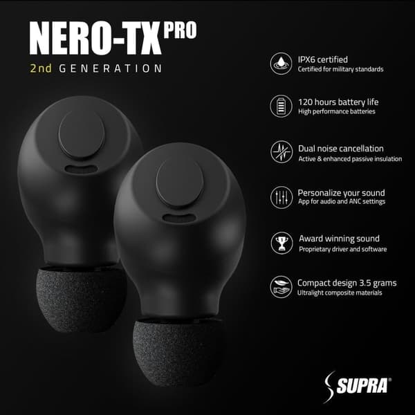 SUPRA NERO-TX PRO 2nd Generation trådløse støjreducerende hovedtelefoner - Sort