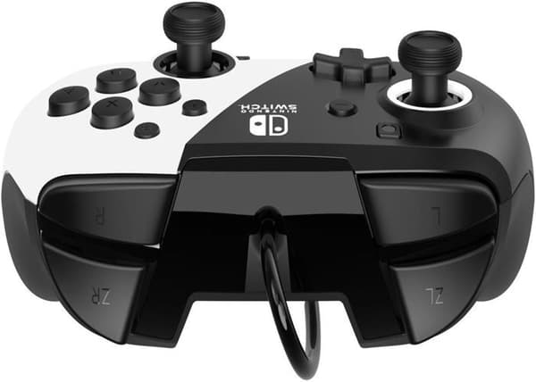 PDP Faceoff Deluxe Handkontroll Trådbunden Vit/Svart Nintendo Switch
