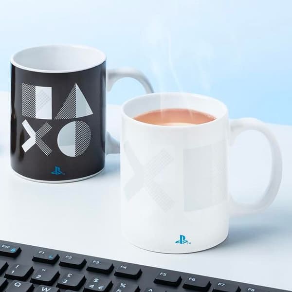 Mugg - Playstation - PS5 - Termofärgad - 300ml - Rund - Vit