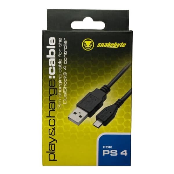 Laddkabel - Snakebyte - PS4 - 3m - USB - Mikro-anslutning