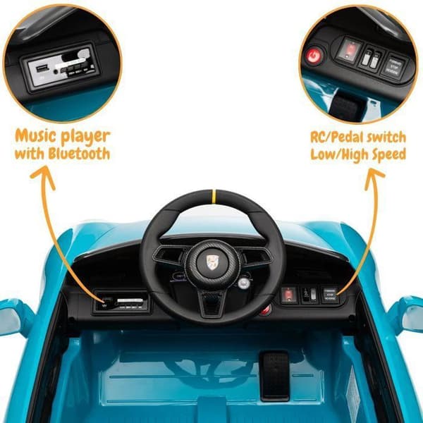 Elbil barn RUF GT 12V - 1-5 år, 1 plats, Bluetooth, föräldrakontroll, blå