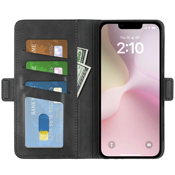 SKALO Premium ID Flip Cover til iPhone 17e - Sort