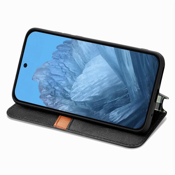 SKALO Embossed Premium Plånboksfodral för Google Pixel 11 Pro - Svart