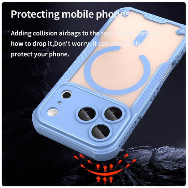 SKALO Armor Hybrid Frosted Cover til iPhone 18 Pro Max - Blå