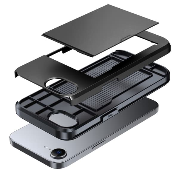 SKALO Armor Kortholder Cover til iPhone 17e - Sort