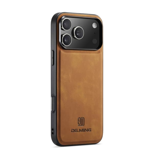 DG MING Premium PU-Läder Hybrid Skal för iPhone 18 Pro Max - Brun