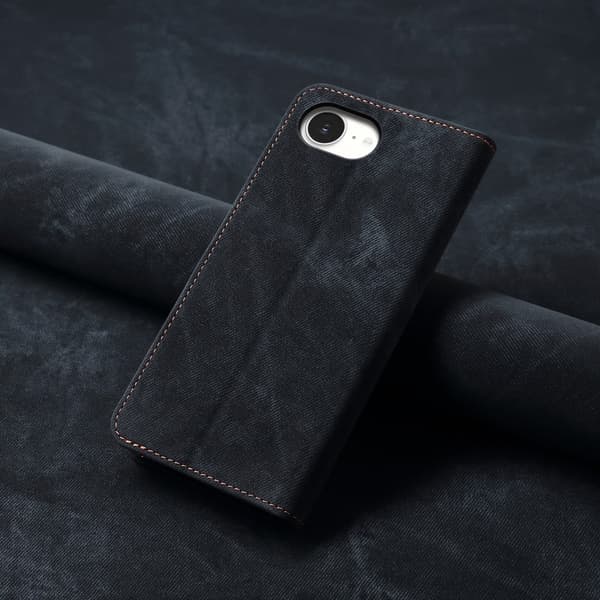 SKALO Jeans Flip Cover til iPhone 17e - Sort