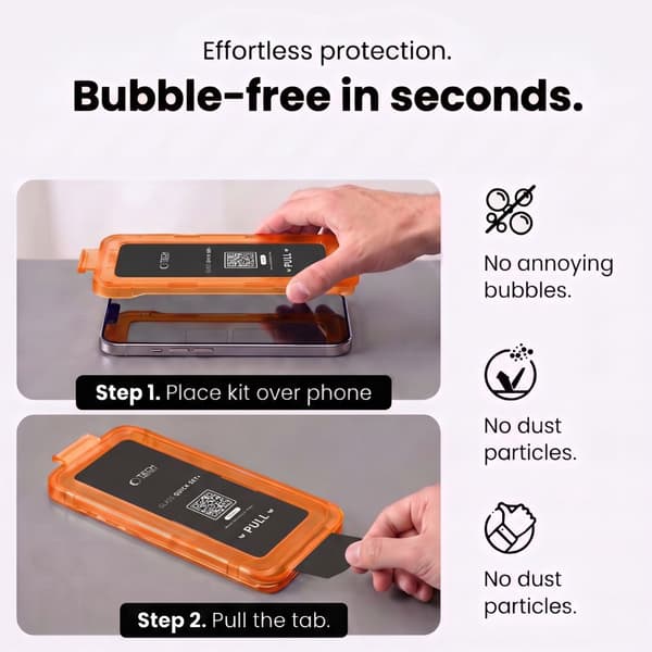 2-PACK Tech-Protect Quick Set+ Skärmskydd i Härdat glas för iPhone 18 Pro Max - Svart