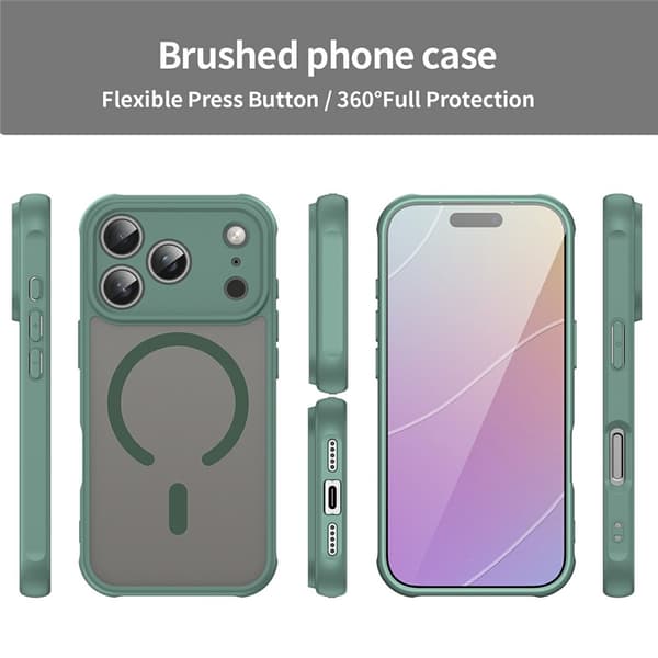 SKALO Mat Hybrid Cover til iPhone 18 Pro - Grøn