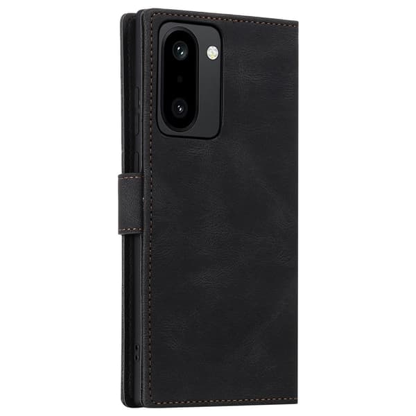 SKALO Premium PU-læder Splicing Flip Cover til OnePlus 15R - Sort