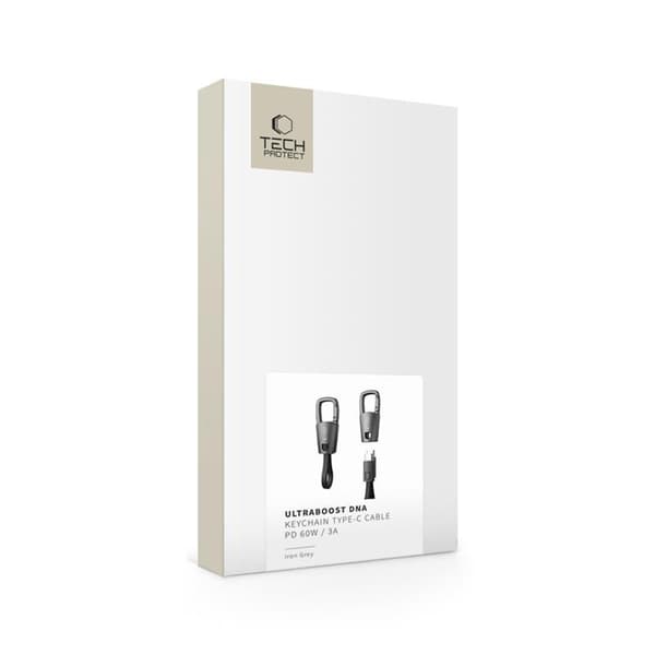 Tech-Protect Ultraboost DNA USB-C avaimenperäkaapeli 60W 17cm - Iron Grey