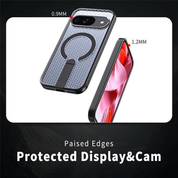 SKALO Hybrid Magnetring Stativ Cover til Google Pixel 11 - Sort