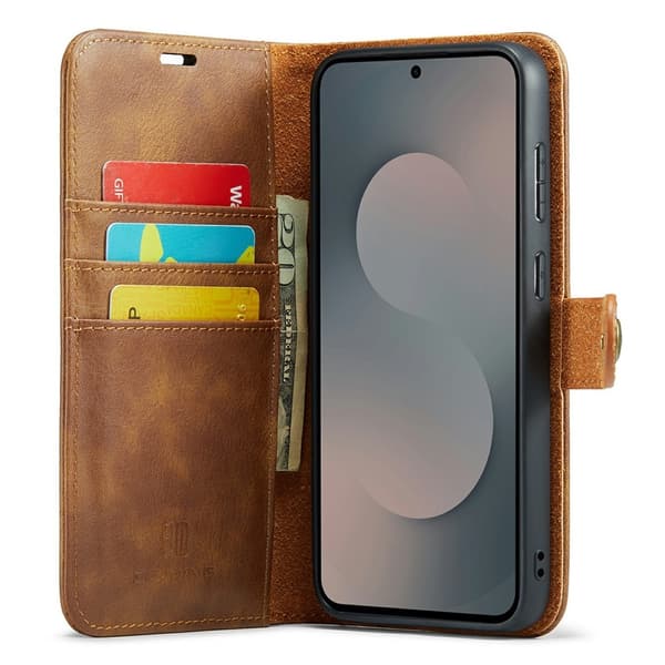 DG MING Samsung S25 FE 2-i-1 Magnet Plånboksfodral - Brun