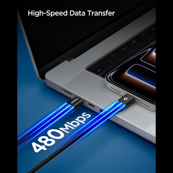 Spigen EB10010CCA Essential USB-C-kabel 100W 1m - Sort