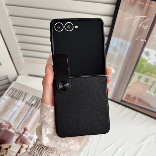SKALO PU-Læder Loop Cover til Samsung Galaxy Z Flip8 - Sort