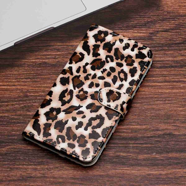 SKALO Leopard PU-Läder Plånboksfodral för Samsung Galaxy A57 5G - Leopard