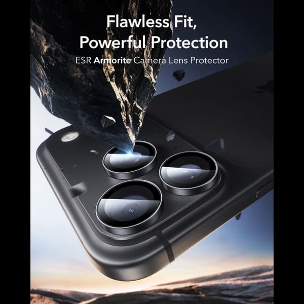 ESR Armorite Camera Protector Kamerabeskyttelse i Hærdet glas til iPhone 18 Pro Max - Sort