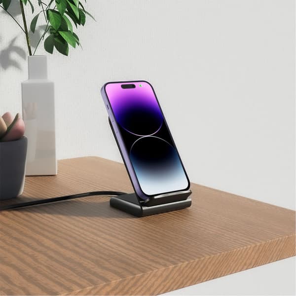Tech-Protect QI15W-S2 trådløs oplader Qi 15W stativ USB-C - Sort