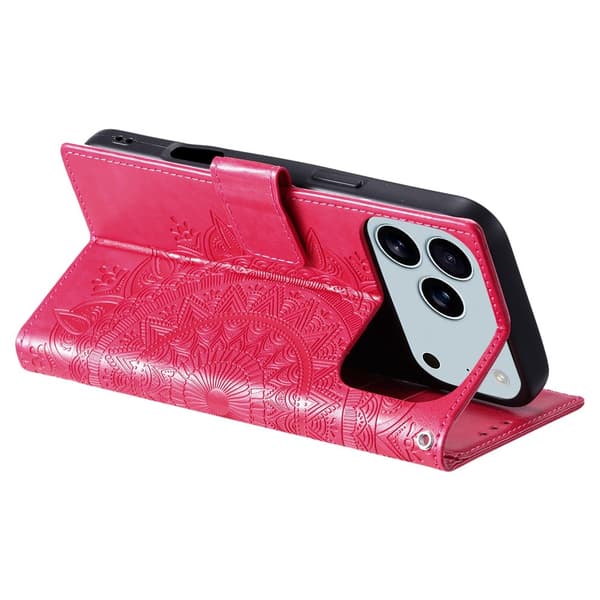 SKALO Mandala Plånboksfodral för iPhone 18 Pro Max - Cerise