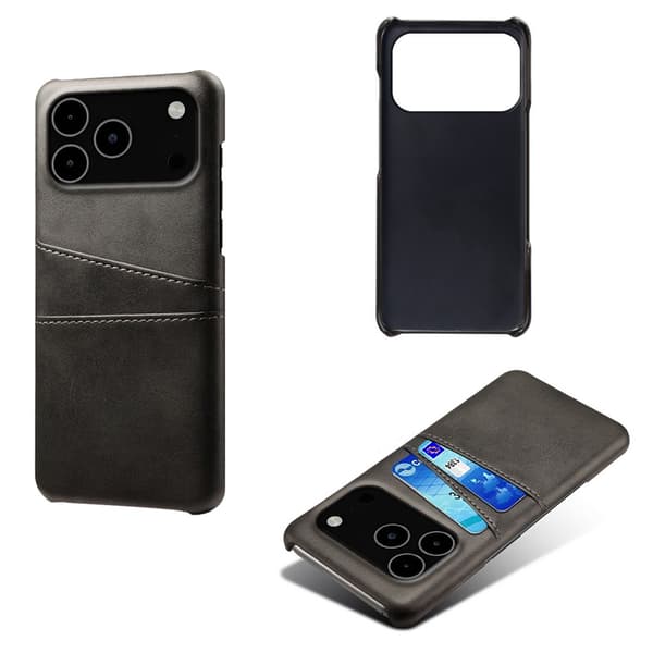 SKALO PU-Læder Kortholder Cover til iPhone 18 Pro Max - Sort