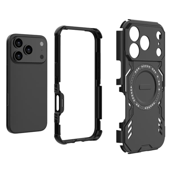 SKALO Armor Ventilated Heat Dissipation Cover til iPhone 18 Pro - Sort