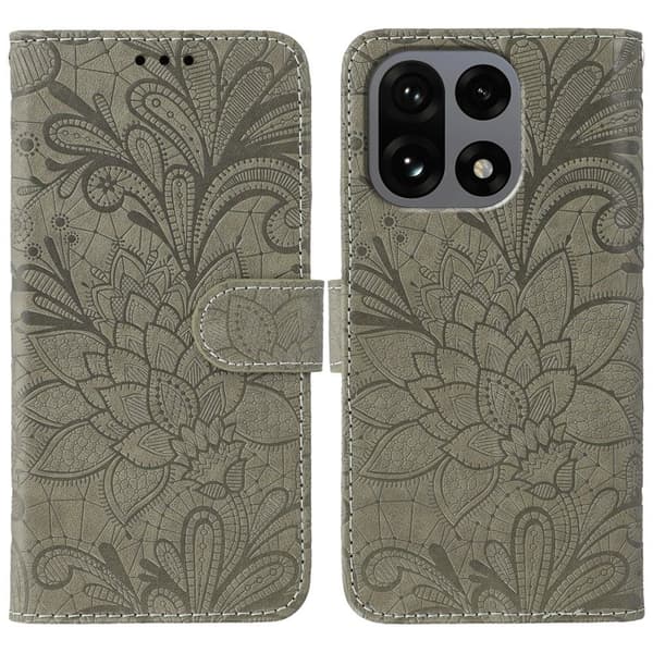 SKALO OnePlus 15 Mandala Flower Plånboksfodral - Grå