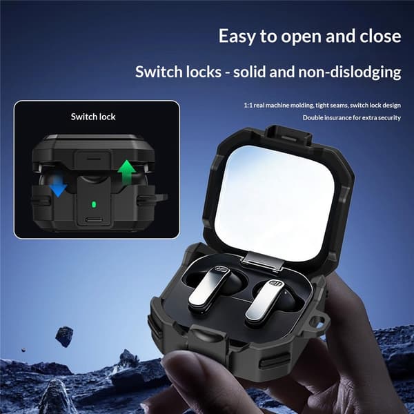 SKALO Shockproof Armor Cover til Samsung Galaxy Buds4 Pro - Sort