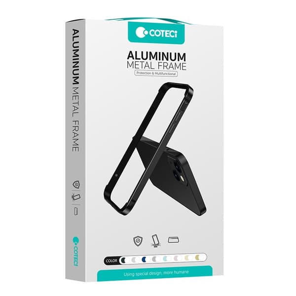SKALO iPhone 17 Pro Max COTECi Aluminium Silikone Bumper - Sort