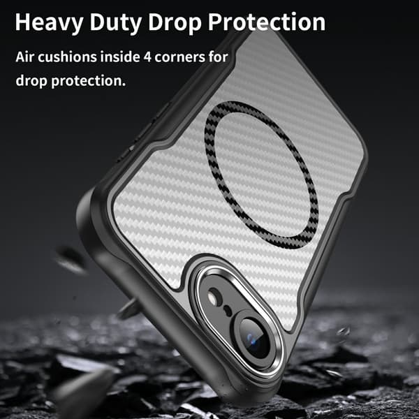 SKALO Translucent Carbon Cover til iPhone 17e - Sort