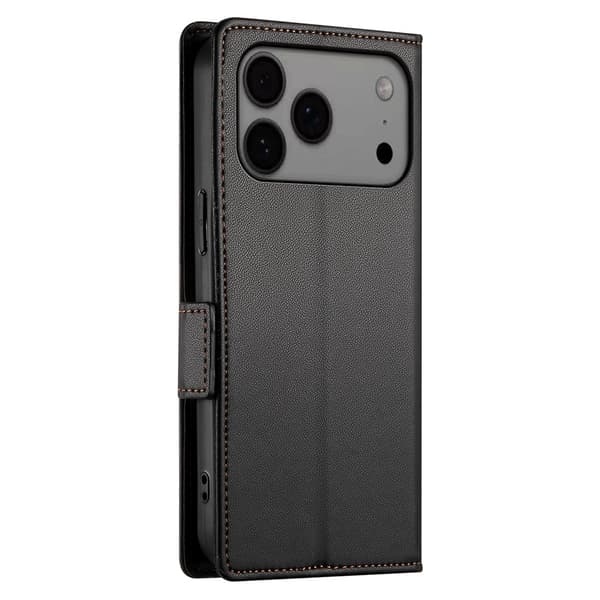 SKALO PU-Läder Plånboksfodral för iPhone 18 Pro Max - Svart