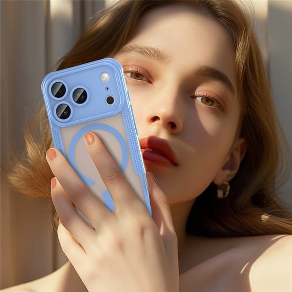 SKALO Armor Hybrid Frosted Cover til iPhone 18 Pro Max - Blå